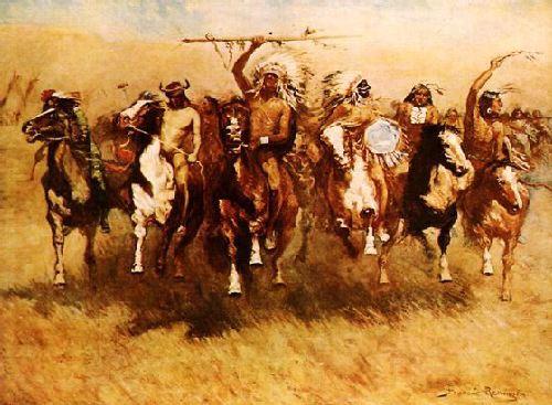 Frederick Remington Victory Dance Norge oil painting art
